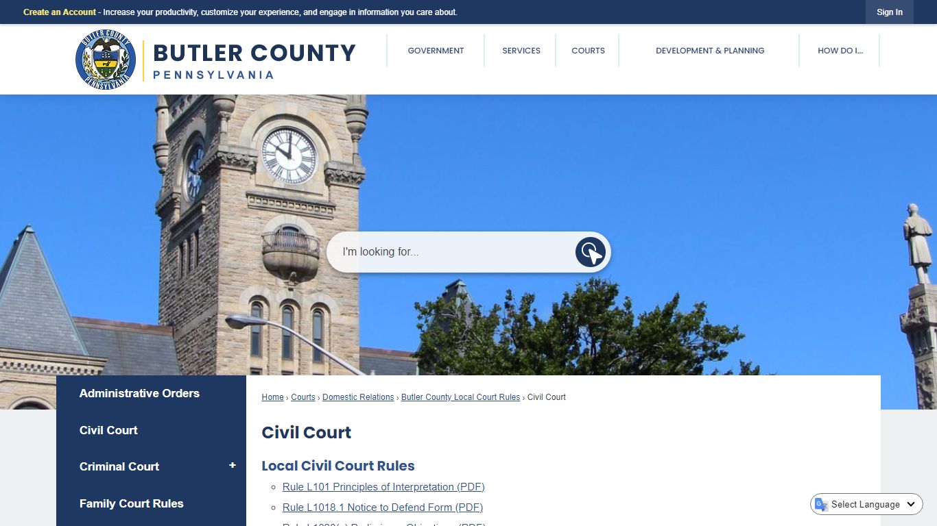 Civil Court | Butler County, PA